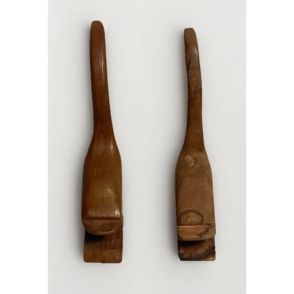 Pair Of Vintage Mid Century Modern Wooden Hand Carved Bird Crane Goose Set